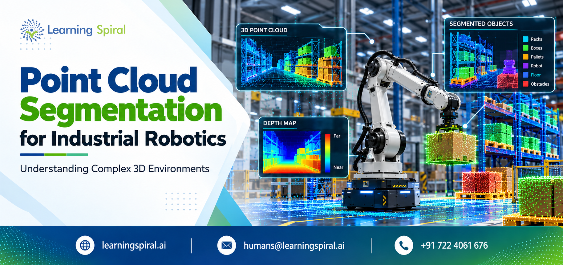 Point cloud segmentation of an industrial robotics workspace with labeled 3D objects